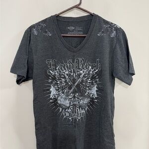Hard Rock Cafe Men's Gray Graphic T-Shirt. V-neck. Destin Fl. Size S
